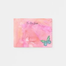 Botervlieg op roze Waterverf