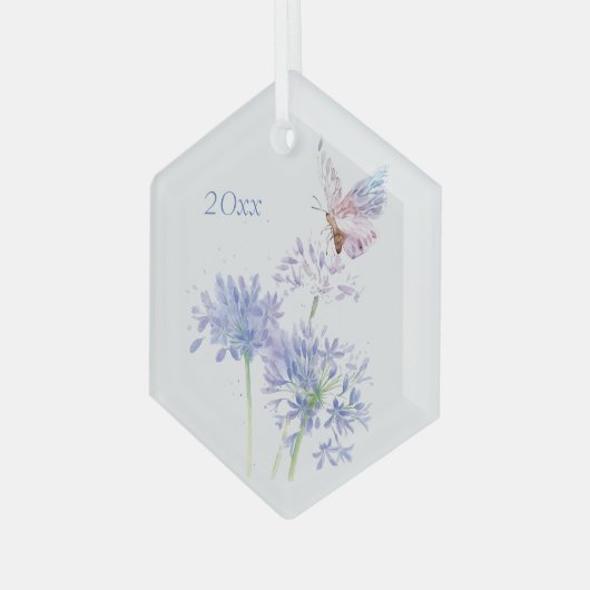 Botervlieg op tuinvloeren Florentijnse Waterverf K Glas Ornament (Voorkant links)