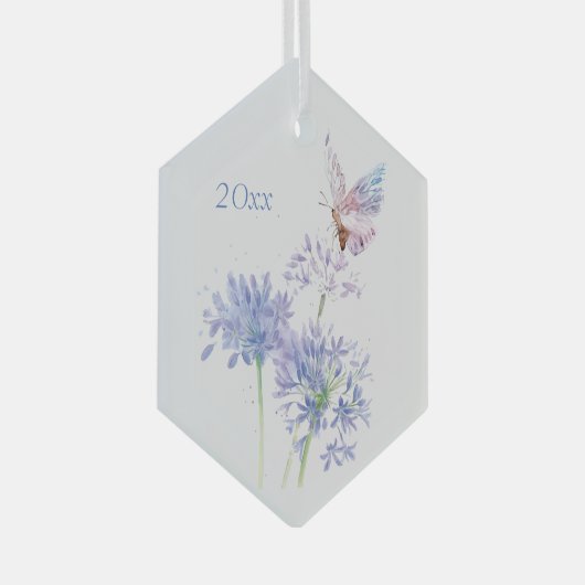 Botervlieg op tuinvloeren Florentijnse Waterverf K Glas Ornament (Voorkant Rechts)