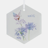 Botervlieg op tuinvloeren Florentijnse Waterverf K Glas Ornament (Achterkant)