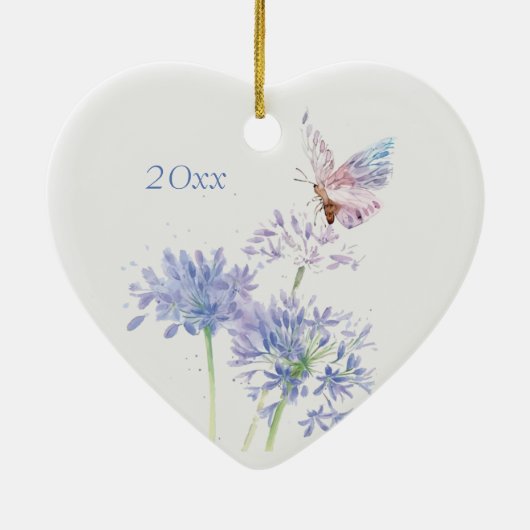 Botervlieg op tuinvloeren Florentijnse Waterverf K Keramisch Ornament (Achterkant)