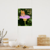 Botervlieg op Vloer w Verse van Isaiah 40:31 Poster (Keuken)