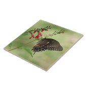 Botervlieg op wilde bloemen tegeltje (Zijkant)