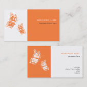 Botervlieg Oranje en wit elegant, eenvoudig Visitekaartje (Voorkant / Achterkant)