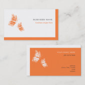 Botervlieg Oranje en wit elegant modern 2 Visitekaartje (Voorkant / Achterkant)