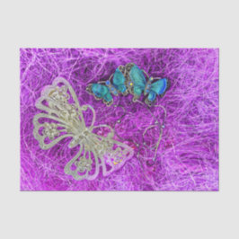 Botervlieg Paars Blauwgroen blauw goud Tissuepapier