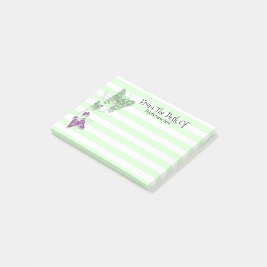 Botervlieg paarse groene natuur insecten vrouwenvr post-it® notes (Schuin)