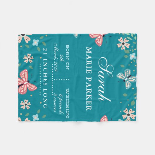 Botervlieg Tuin Baby Voetplank Fleece Deken (Voorkant (Horizontaal))