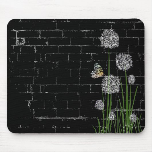 Botervlieg van wilde pufbloem muismat (Voorkant)