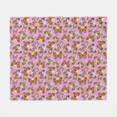 Botervlieg Y2K vibe oranje Fleece Deken (Voorkant (Horizontaal))