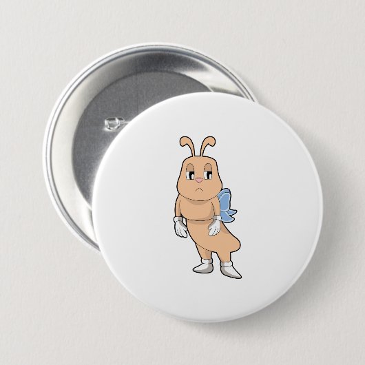 Botervlieg zonder vleugels ronde button 7,6 cm (Voorkant /achterkant)