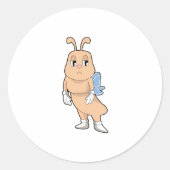 Botervlieg zonder vleugels ronde sticker (Voorkant)