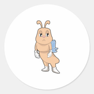 Botervlieg zonder vleugels ronde sticker