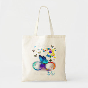 Botervliegautisme in april Draag we blauwe autisme Tote Bag
