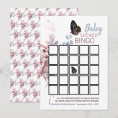 Botervliegbladeren, elegant Baby shower Bingo (Voorkant / Achterkant)