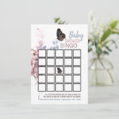 Botervliegbladeren, elegant Baby shower Bingo (Staand voorkant)
