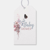 Botervliegbladeren, elegant Baby shower Cadeaulabel (Voorkant)