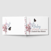Botervliegbladeren, elegant Baby shower Gastenboek (Volledig)