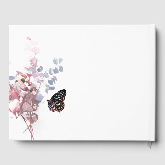 Botervliegbladeren, elegant Baby shower Gastenboek (Achterkant)