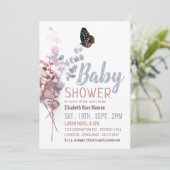 Botervliegbladeren, elegant Baby shower Kaart (Staand voorkant)