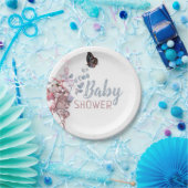 Botervliegbladeren, elegant Baby shower Papieren Bordje (Feest)