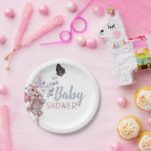 Botervliegbladeren, elegant Baby shower Papieren Bordje (Feest)