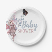 Botervliegbladeren, elegant Baby shower Papieren Bordje (Voorkant)