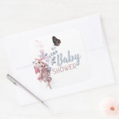Botervliegbladeren, elegant Baby shower Vierkante Sticker (Envelop)