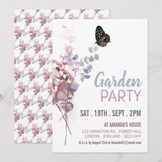 Botervliegbladeren, legante tuinpartij kaart (Voorkant / Achterkant)