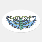 Botervliegblauw Ovale Sticker (Voorkant)