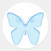 Botervliegblauw Ronde Sticker (Voorkant)