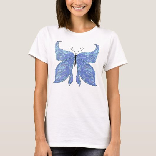 Botervliegblauw T-shirt (Voorkant)