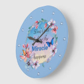 Botervliegblauwe natuur inspirerend citaat grote klok (Hoek)