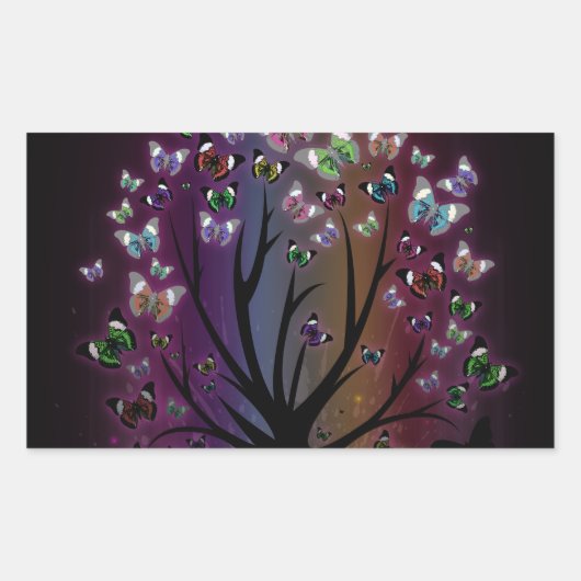 Botervliegboom Rechthoekige Sticker (Voorkant)