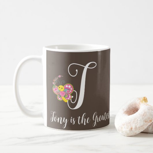 Botervliegbrief T Floral Mok (Met donut)