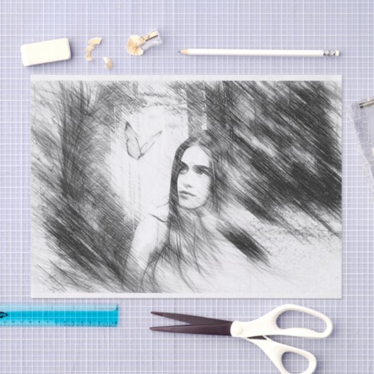 Botervliegdromen in houtskool tissuepapier (Craft)