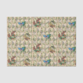 Botervliegen en aardbeien tissuepapier