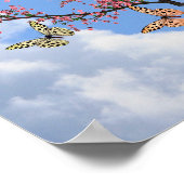 Botervliegen en bloeiende bomen poster (Hoek)