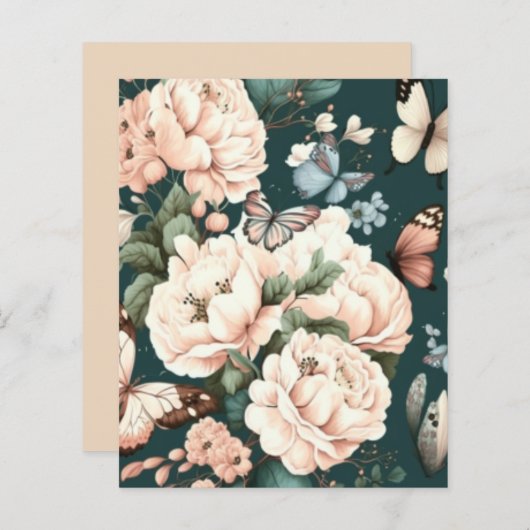 Botervliegen en bloemen (Voorkant / Achterkant)