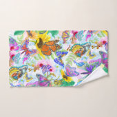 Botervliegen en bloemen bad handdoek (Handdoek)