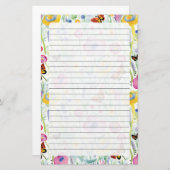 Botervliegen en bloemen briefpapier (Voorkant / Achterkant)