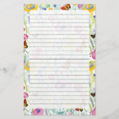 Botervliegen en bloemen briefpapier (Voorkant)