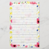 Botervliegen en bloemen briefpapier (Voorkant)