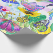 Botervliegen en bloemen cadeaupapier (Hoek)