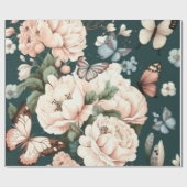 Botervliegen en bloemen cadeaupapier (Vlak)