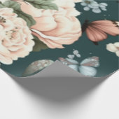 Botervliegen en bloemen cadeaupapier (Hoek)