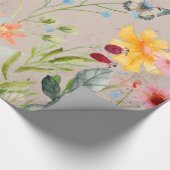 Botervliegen en bloemen cadeaupapier (Hoek)