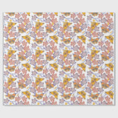 Botervliegen en bloemen cadeaupapier (Vlak)