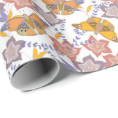 Botervliegen en bloemen cadeaupapier (Rol Hoek)