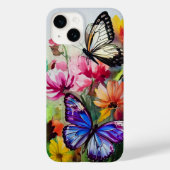 Botervliegen en bloemen Case-Mate iPhone case (Achterkant)